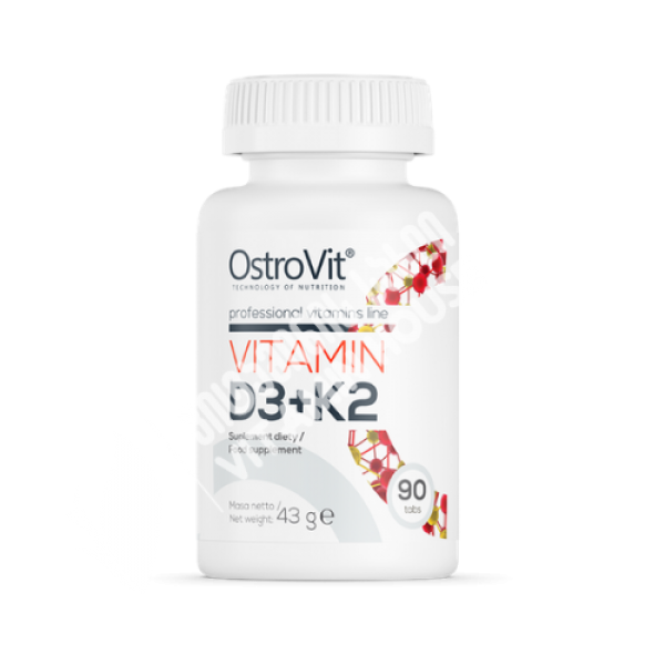 ოსტროვიტი - ვიტამინი დ3 2000 + კ2 - 90 ტაბ / OstroVit - Vitamin D3 2000 + K2 - 90 tabs